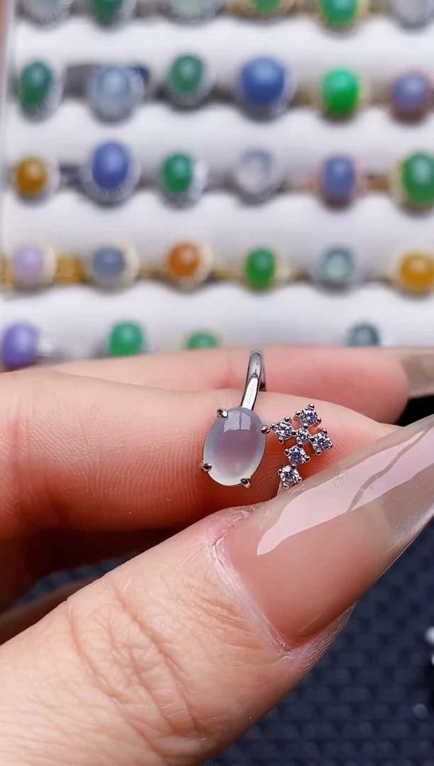 银S925镶嵌戒指翡翠5699