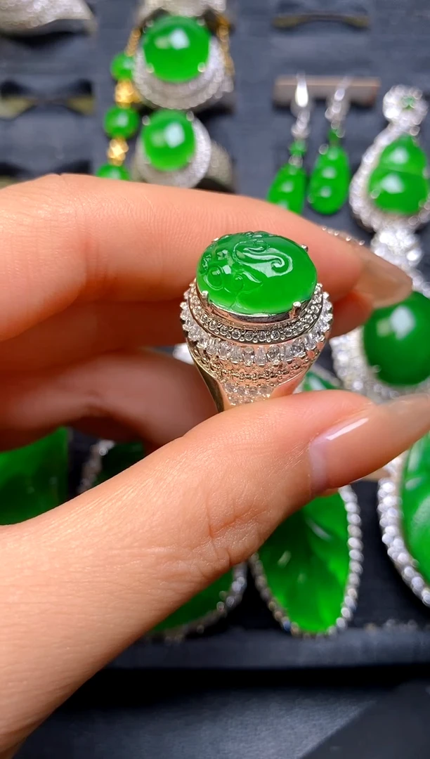 【闪购商品】翡翠戒指未镶嵌金蟾戒指