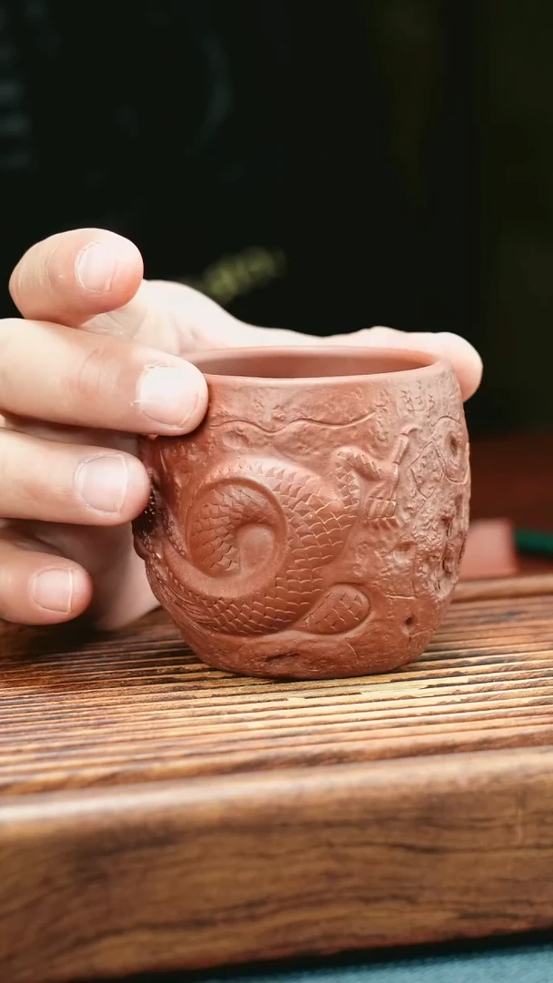 茶杯紫砂隐龙杯杯