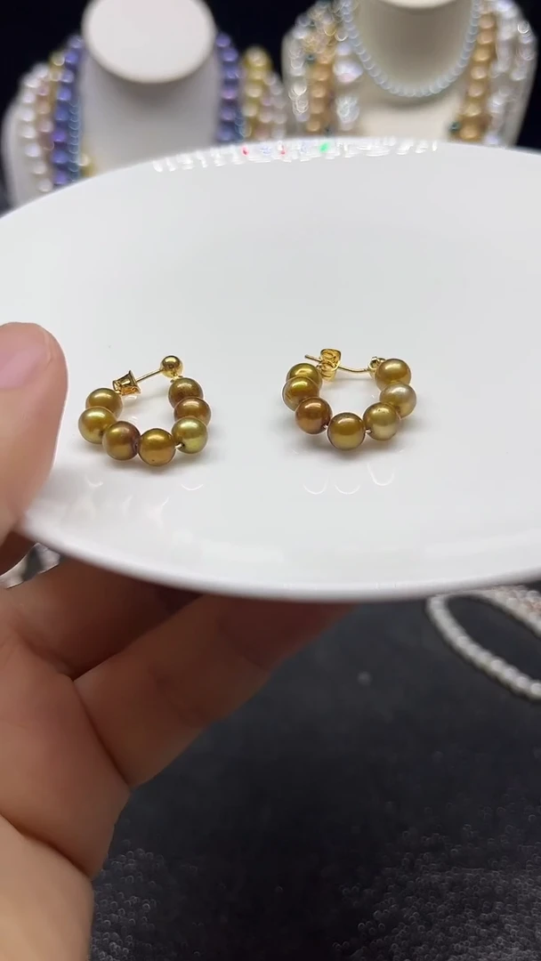颈饰未镶嵌淡水珍珠耳环
