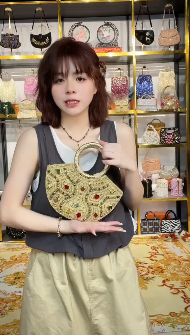 织物织物织物织物珠韵恒泽重工串珠手提包