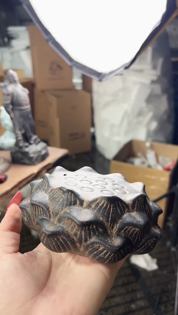 陶土【火山泥】莲蓬实心底座