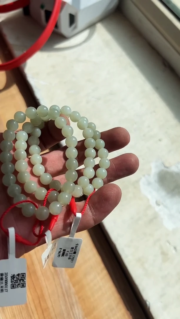 未镶嵌手串和田玉且末料青白玉手串卡8多样性发其一