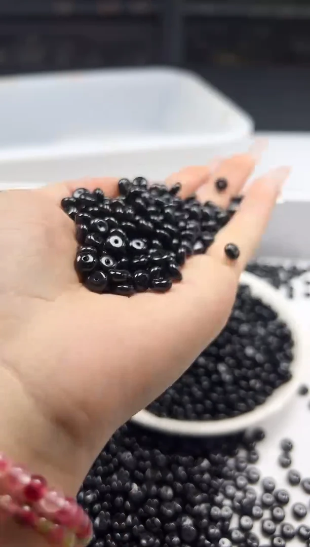 未镶嵌颈饰玛瑙/玉髓W2527黑玄夜算盘6*3MM*30颗