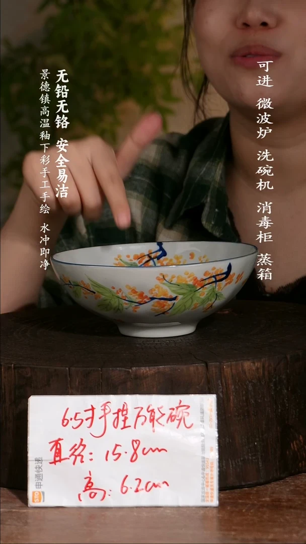 碗陶瓷景德镇高温瓷釉下彩手绘陶瓷