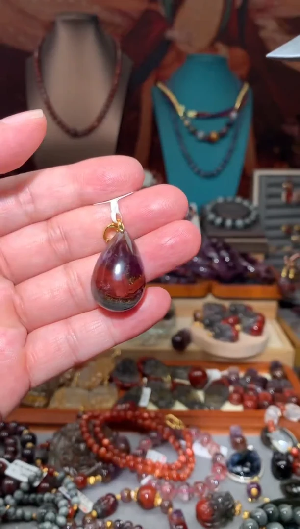 未镶嵌珠宝半成品水晶极光水滴吊坠