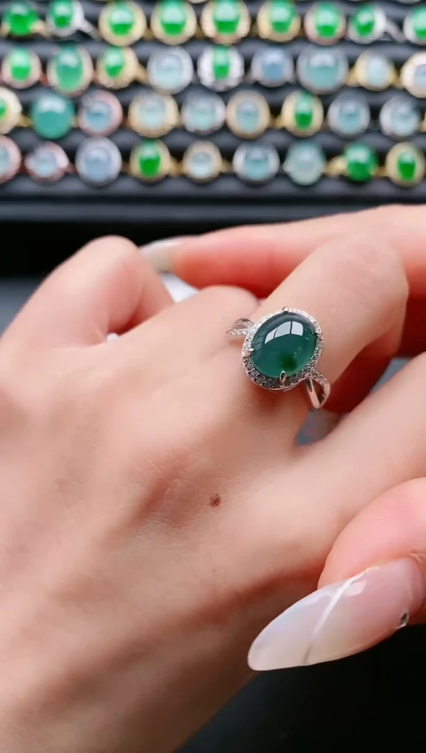 【闪购商品】翡翠戒指银S925镶嵌11111