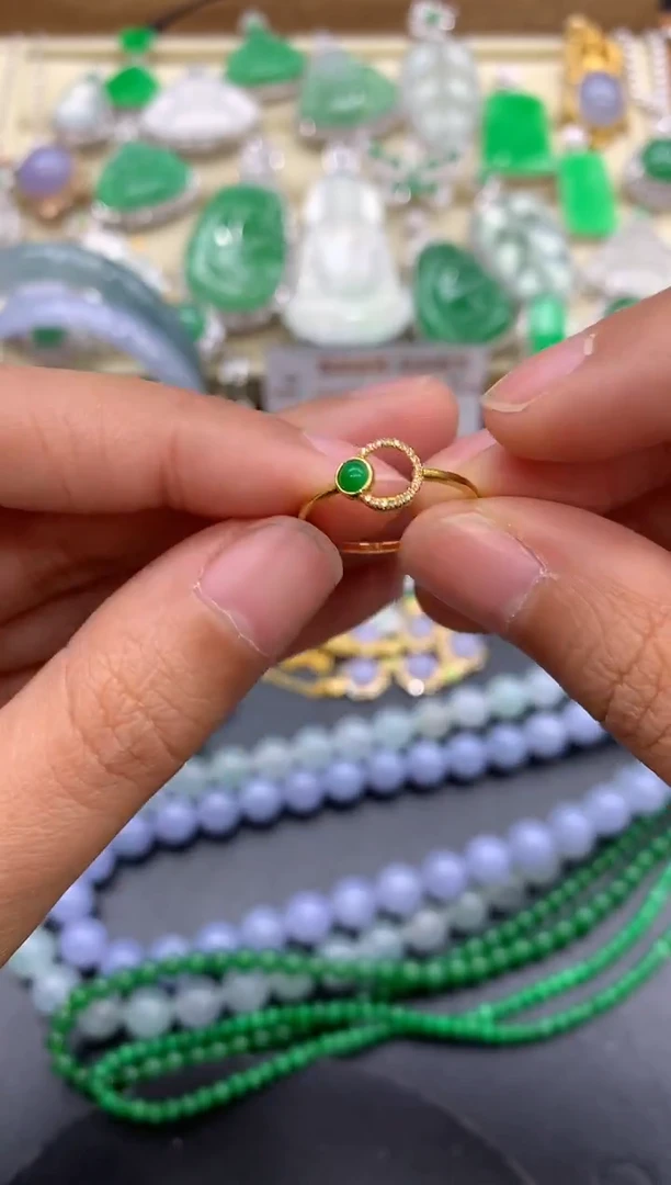 【闪购商品】翡翠戒指18K金镶嵌116-中国好珍宝