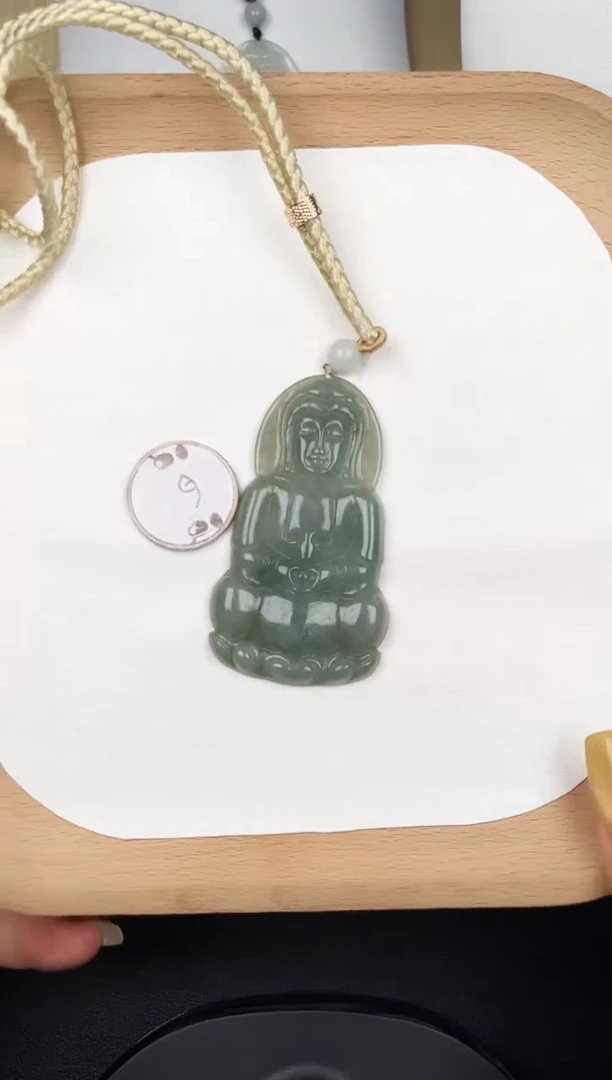 颈饰未镶嵌翡翠Y5C026绿观音
