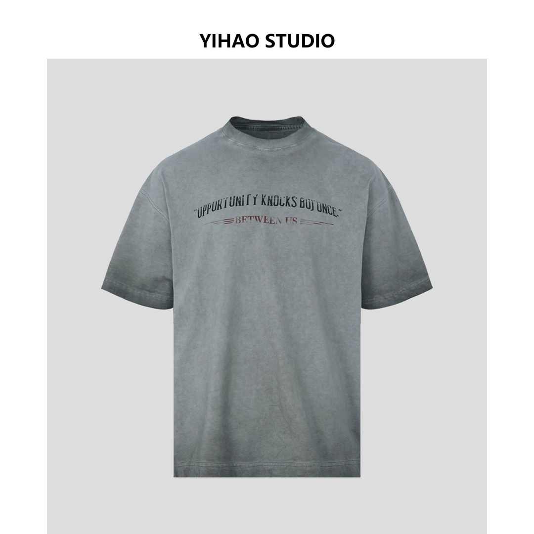 夏季男款美式潮流休闲纯棉T恤街头个性时尚宽松圆领短袖半袖