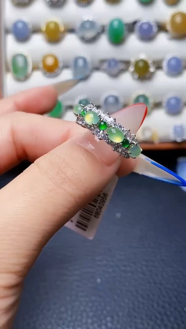 银S925镶嵌戒指翡翠4481