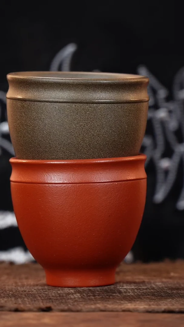 茶杯紫砂解忧紫砂铺--青红小底对杯