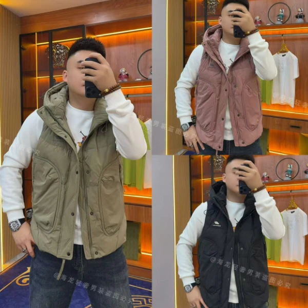 906 秋冬双侧大兜羽马甲 马夹潮款秋冬款冬季男士外穿潮流高端