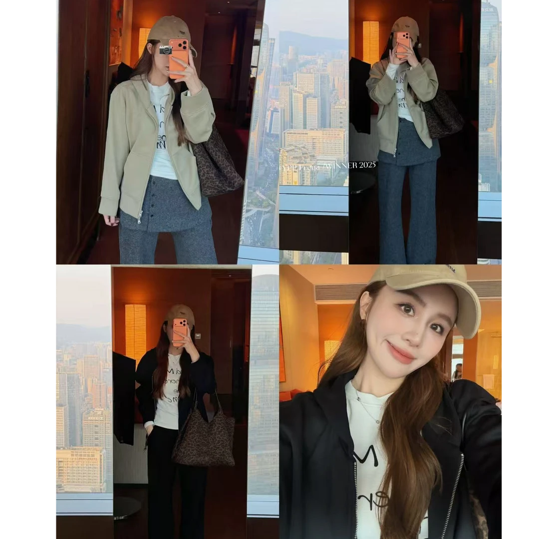 YPP！【松弛好版型】简约休闲慵懒连帽卫衣宽松拉链开衫外套