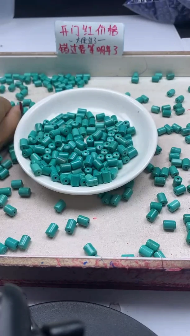 【闪购商品】玛瑙/玉髓颈饰未镶嵌w772绿松桶珠9*6mm*20颗