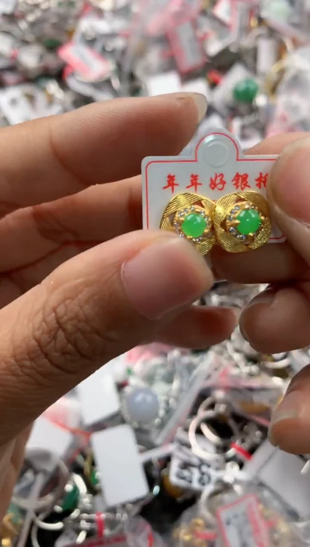 银S925镶嵌戒指翡翠15              1