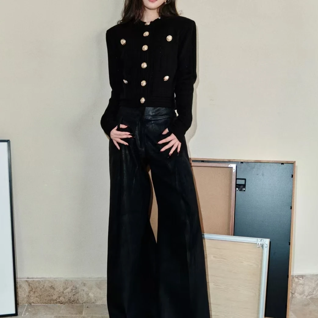 【白姐严选】—【气质姐姐】068—小香风针织短款紧身长袖开衫