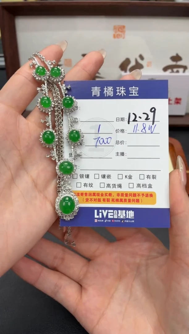 套链18K金镶嵌翡翠爱***凌订单62540 A货翡翠1229015