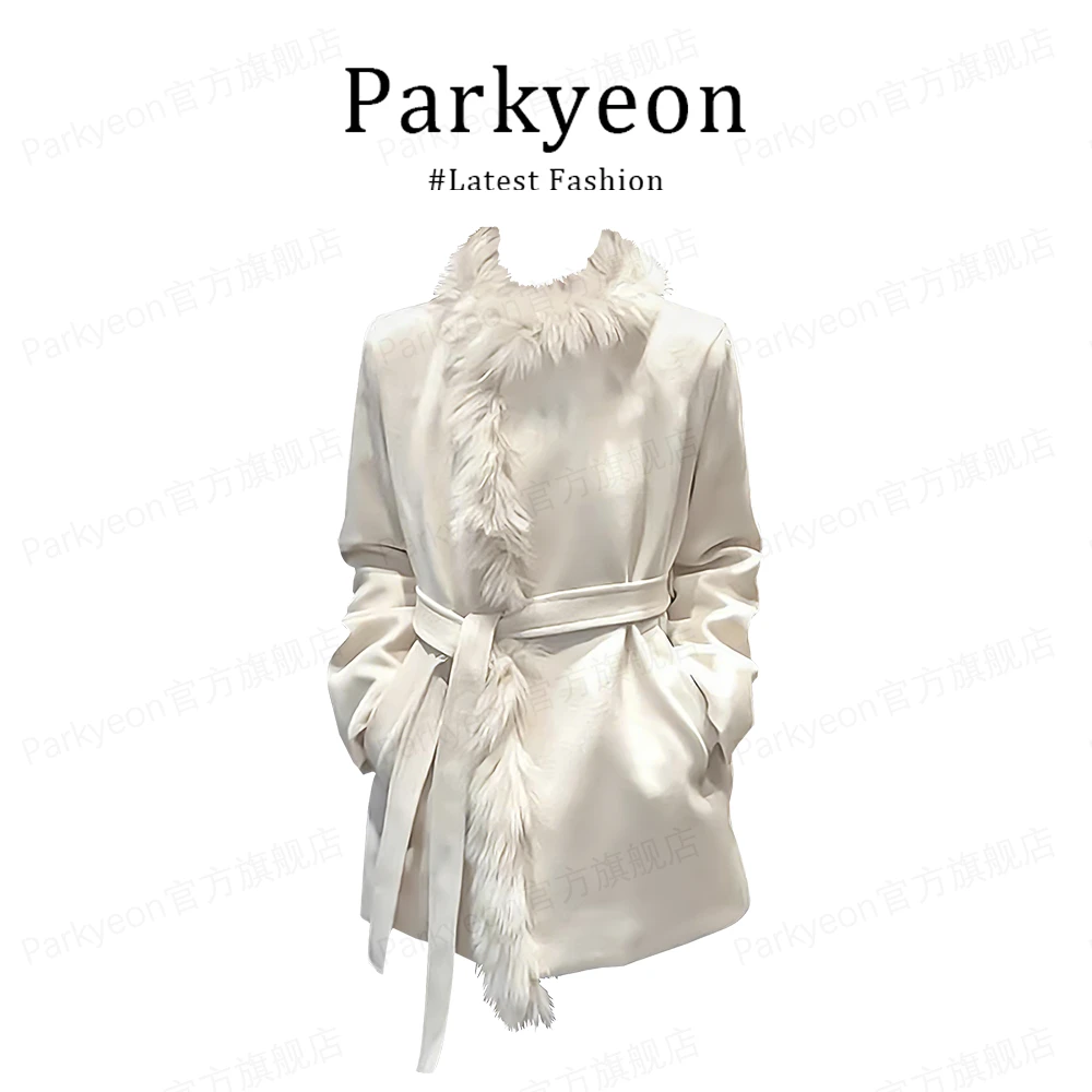 VASI 韩系千金风设计感毛领收腰气质外套秋冬保暖毛呢女外套