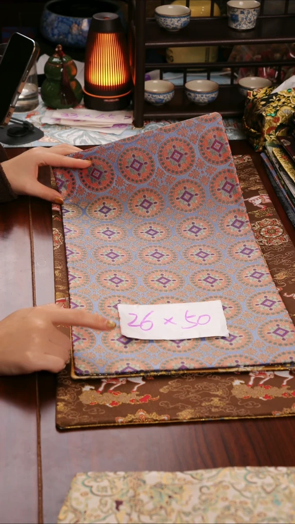 【连珠团窠双面】中国风干泡织锦茶席26*50