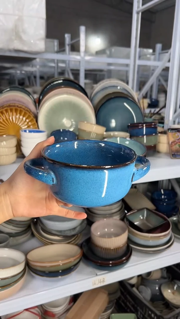 陶瓷外贸尾货瑕疵满20包邮X 双耳