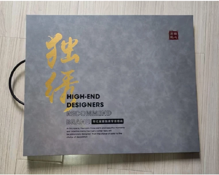 独绣背景。独绣样本推荐，里面几十个背景和玄关，供客户选图。