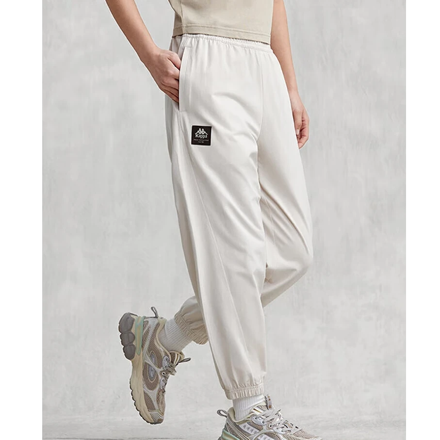 KAPPA九分裤女黑色简约休闲裤运动小脚卫裤 K0E42CJ80