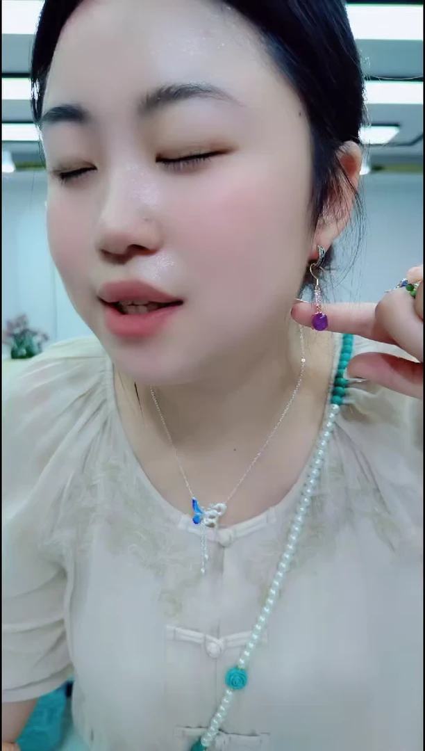 合金颈饰水晶1005紫水晶耳坠