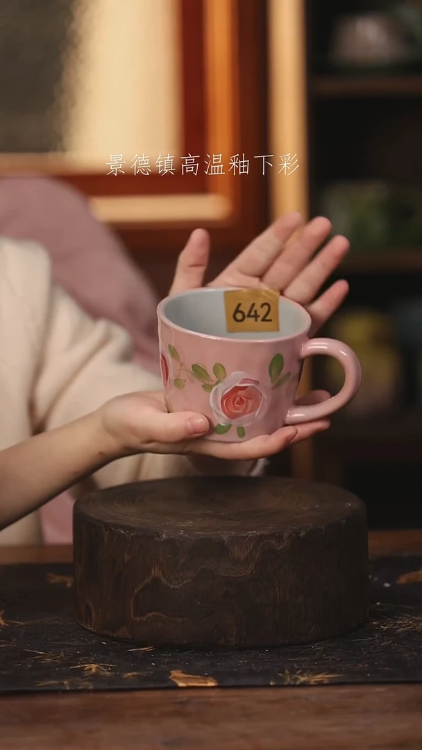 陶瓷景德镇高温釉下手绘陶瓷@L642@