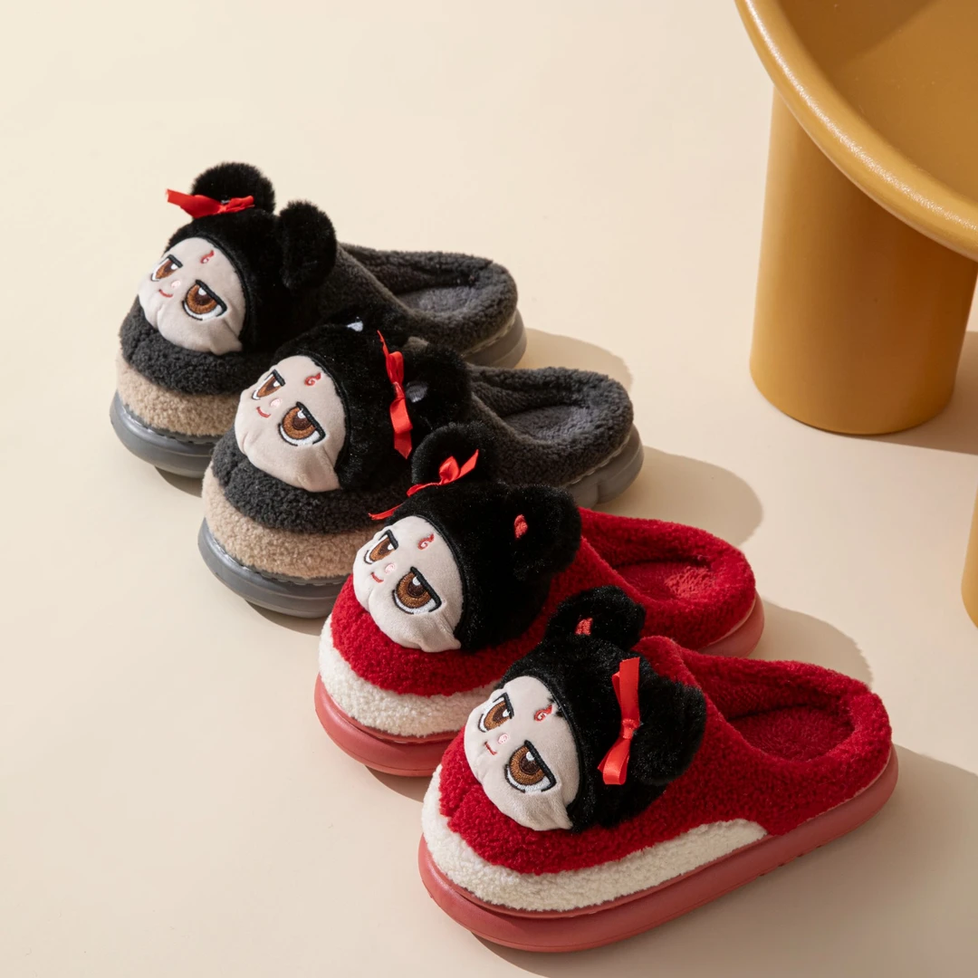 201一400链接男女冬季家居毛拖保暖舒适防滑厚底棉拖卡通棉拖