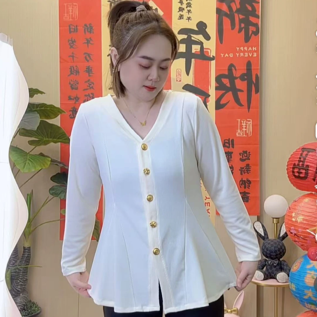 2025春季新款显瘦衬衫气质长袖时尚休闲百搭v领打底开衫纯色