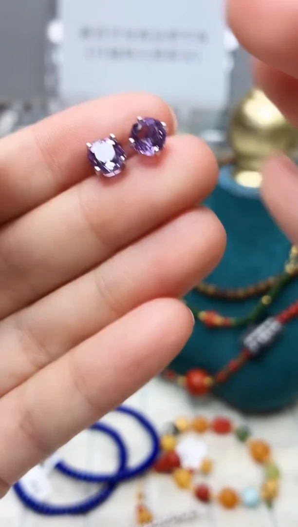 银S925镶嵌耳饰水晶407BJ1213产品一个（多样性）