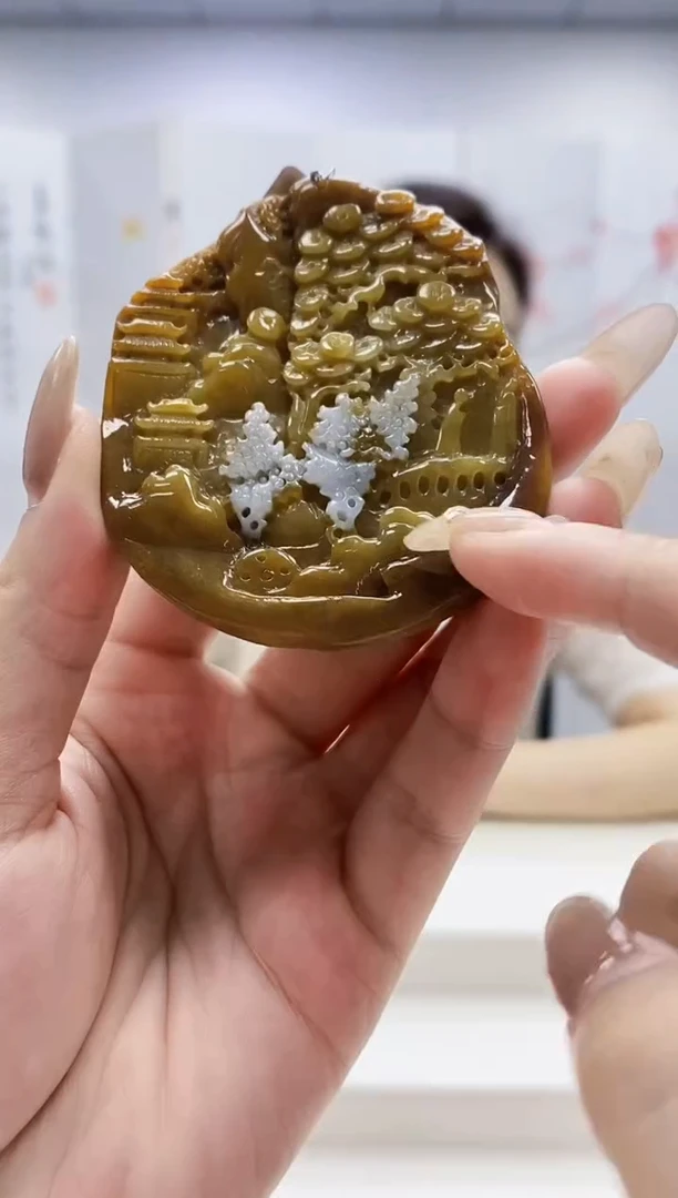 未镶嵌定制翡翠5160lr-毛货挂件9