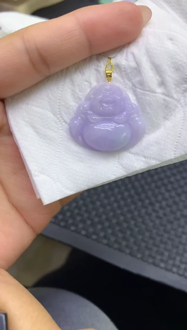 颈饰18K金镶嵌翡翠天然缅甸A货翡翠