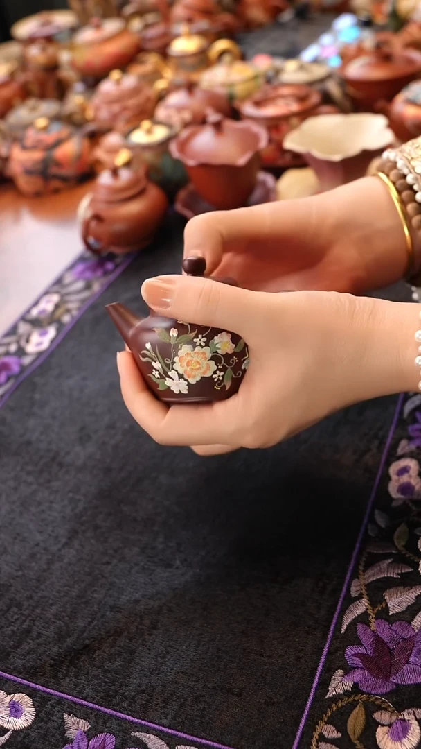 茶壶紫砂革紫泥水平壶