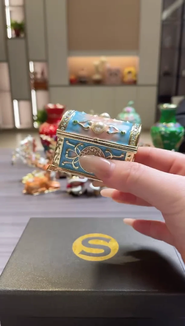 摆件七宝烧珐琅彩首饰盒