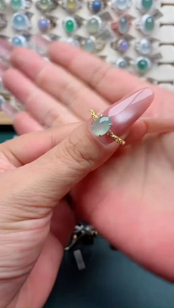 银S925镶嵌戒指翡翠.