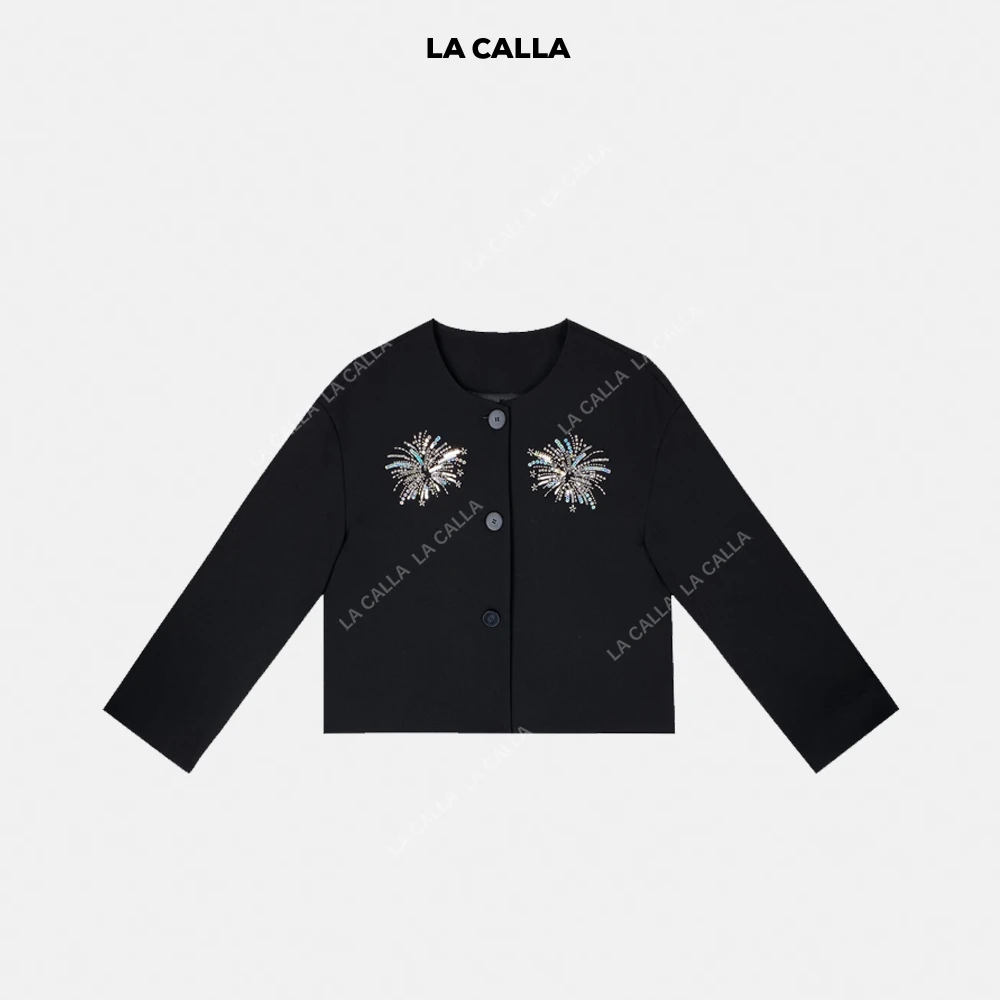 LA CALLA烟花外套气质小香风高级感钉钻廓形外套OY1711