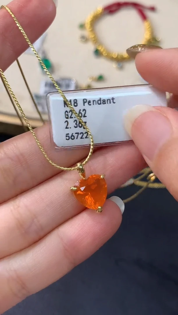 18K金镶嵌项链石榴石A316|5500