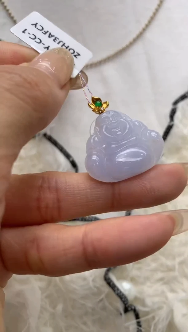【闪购商品】翡翠颈饰18K金镶嵌佛公
