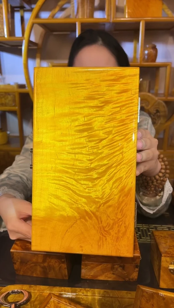 金丝楠满水波纹 中号首饰盒25*15*10