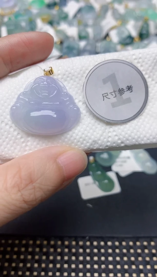 颈饰18K金镶嵌翡翠天然缅甸A货翡翠