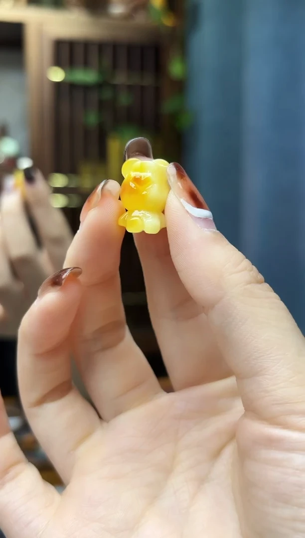 裸石蜜蜡未镶嵌蜜蜡小熊配饰GW