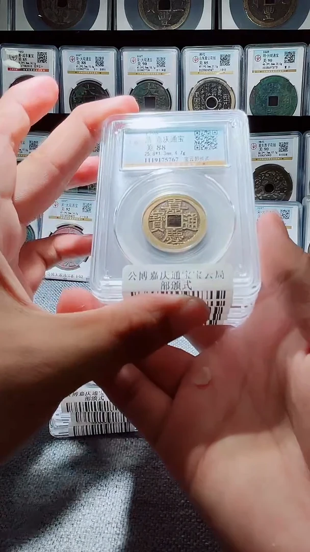 铜A028公博嘉庆通宝宝云部颁式88分