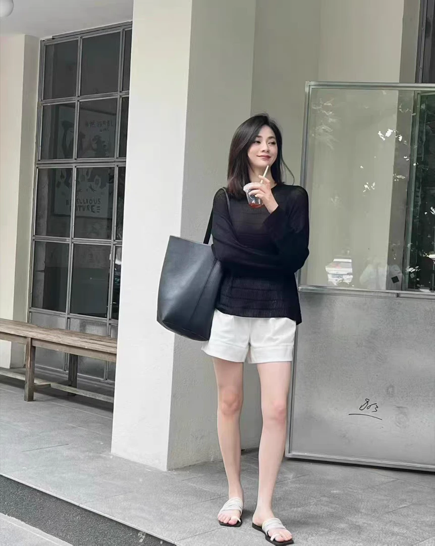 新款小众水桶包女荔枝纹通勤高级感单肩包