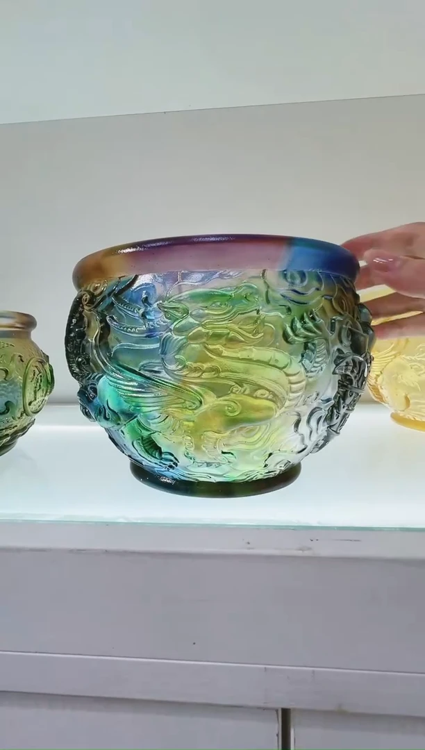 手工艺品琉璃古法琉璃 中号聚宝盆