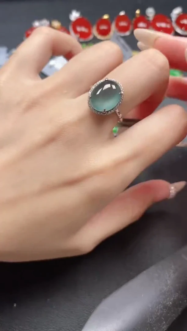 银S925镶嵌戒指翡翠51511