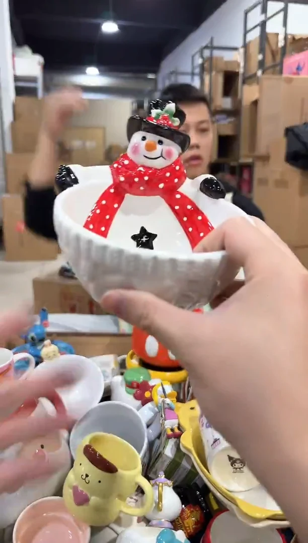 瓷片原盒雪人碗
