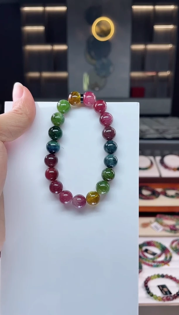 未镶嵌老矿碧玺单圈手串10mm+碧玺（多样性发一条）Q