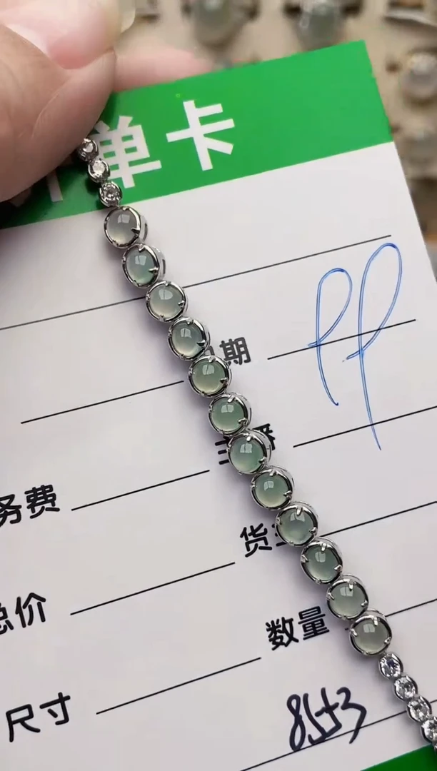 颈饰银S925镶嵌翡翠8553